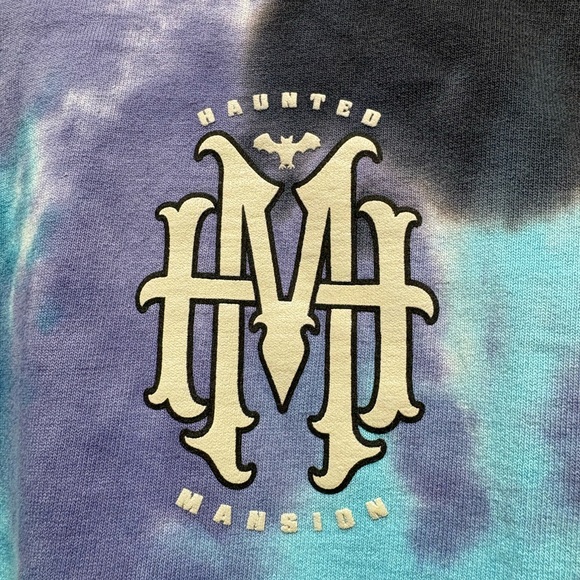 Disney Haunted Mansion Tie-Dye Long Sleeve Shirt - Black, Blue & Purple Size XL - Picture 6 of 11
